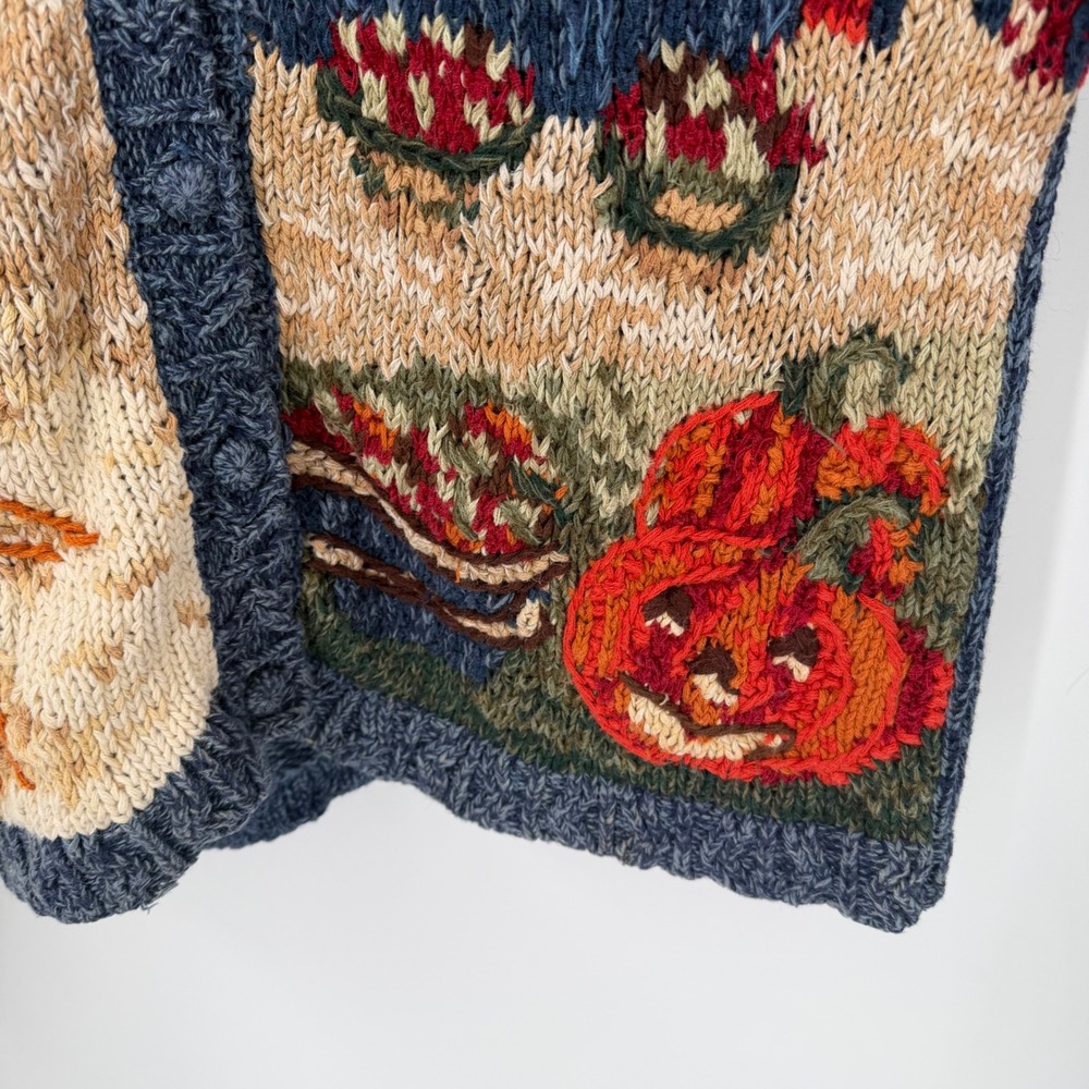 Heirloom Collectibles Vintage Fall Harvest Scarecrow Pumpkin Sweater Vest Medium - Picture 10 of 14